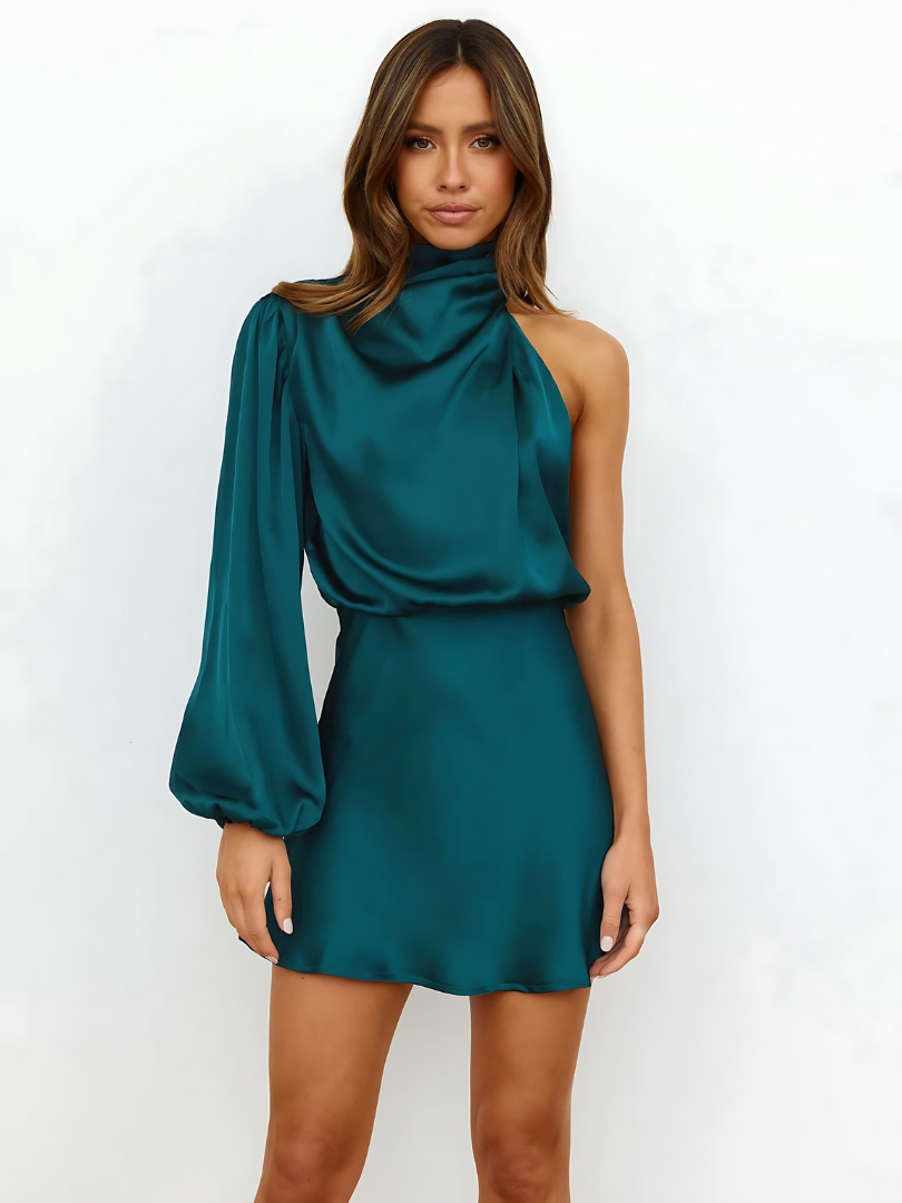 VELOURA | Schickes Mini-Kleid mit einseitigem Schulterträger