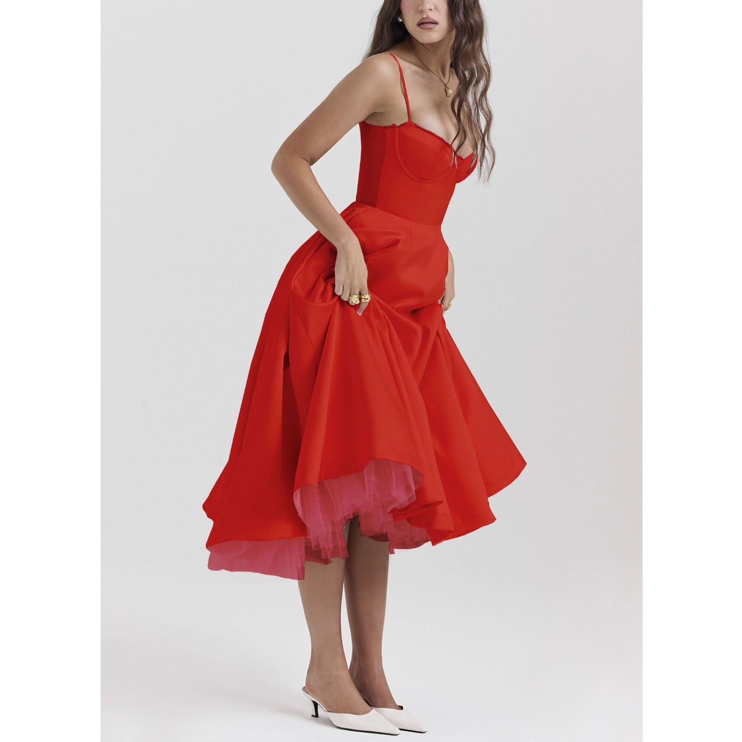 YLIANA | Romantisches Sommer-Midikleid