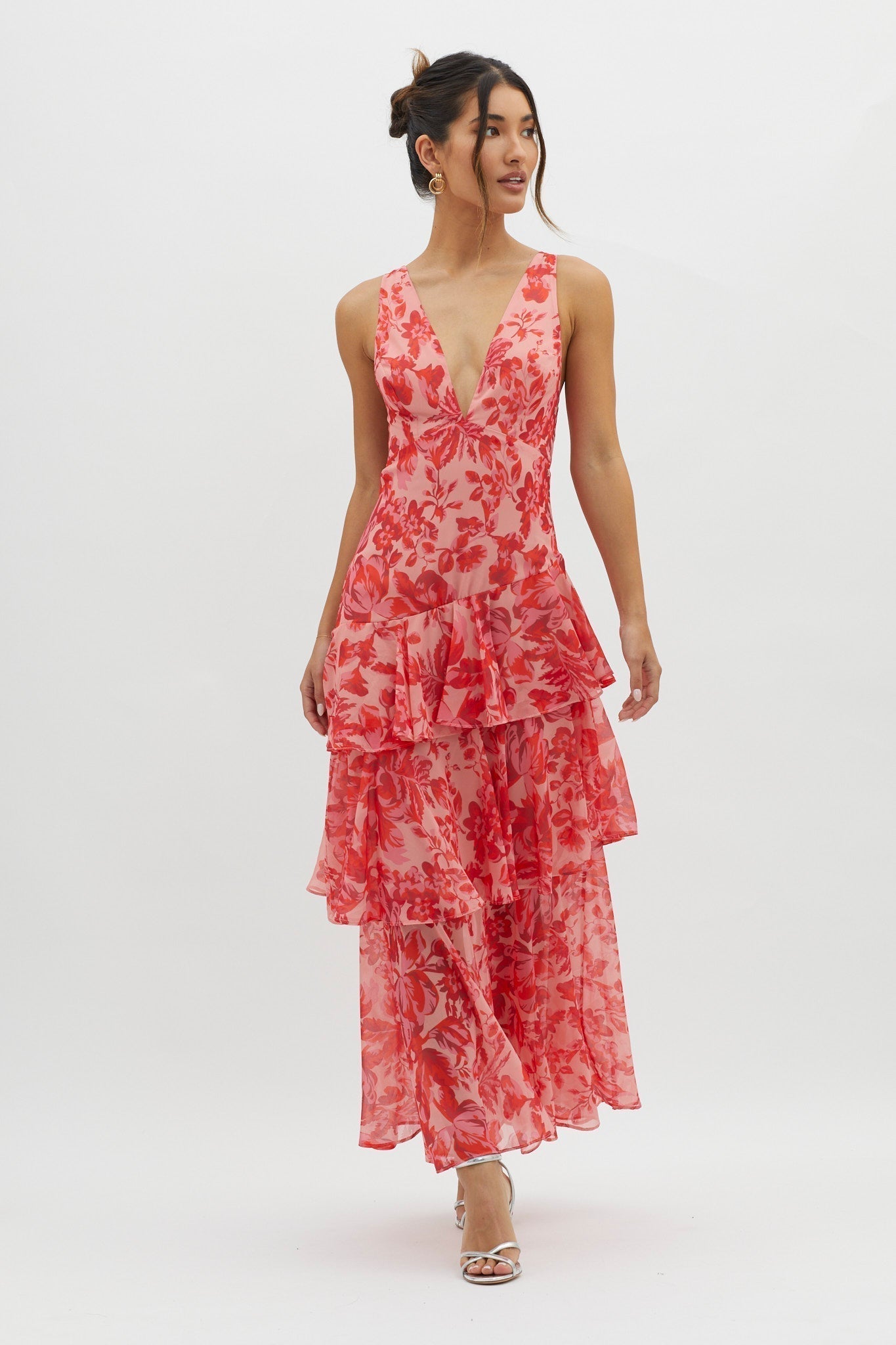LISA | Florales Volant Maxi-Kleid