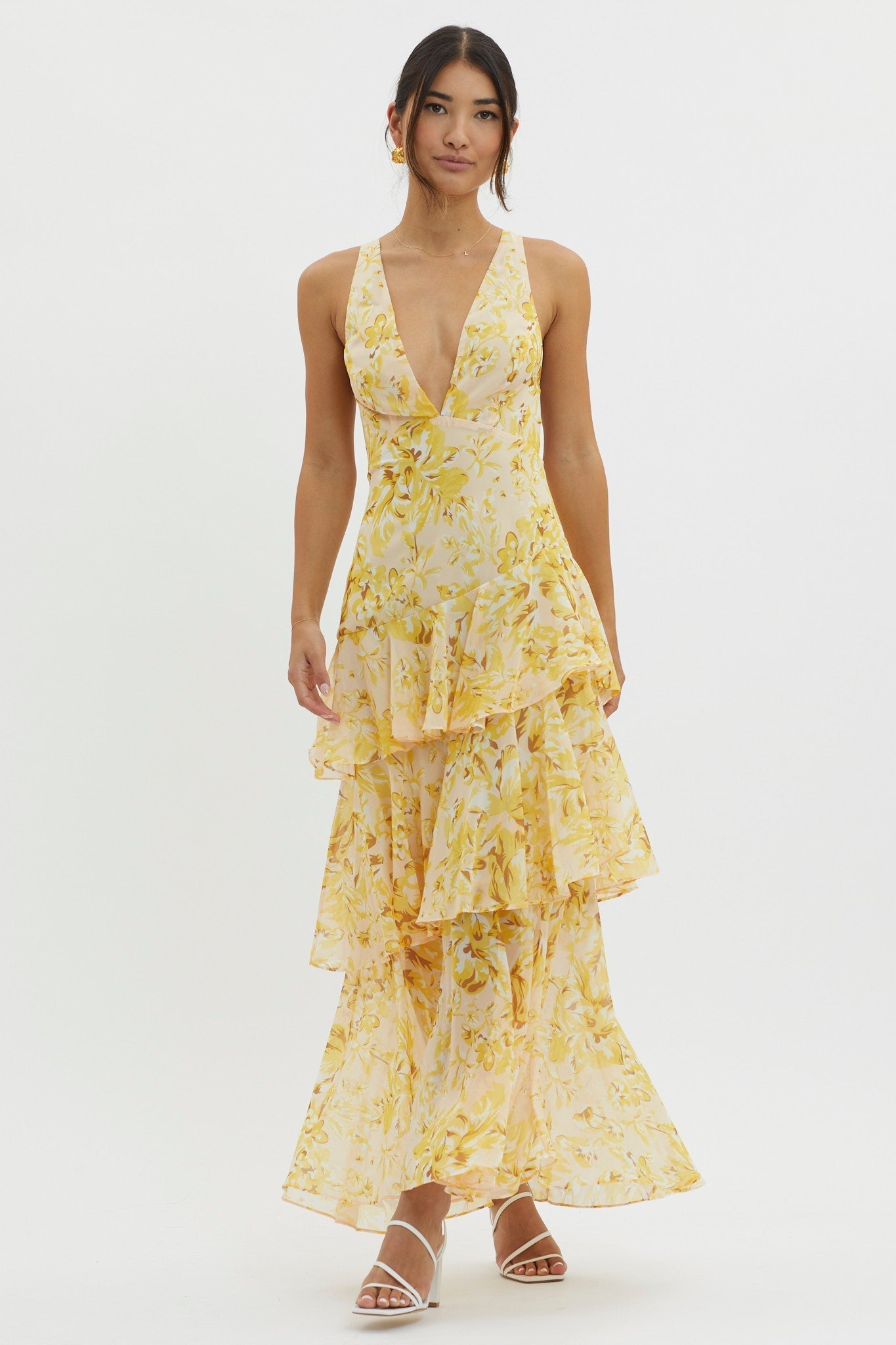 LISA | Florales Volant Maxi-Kleid