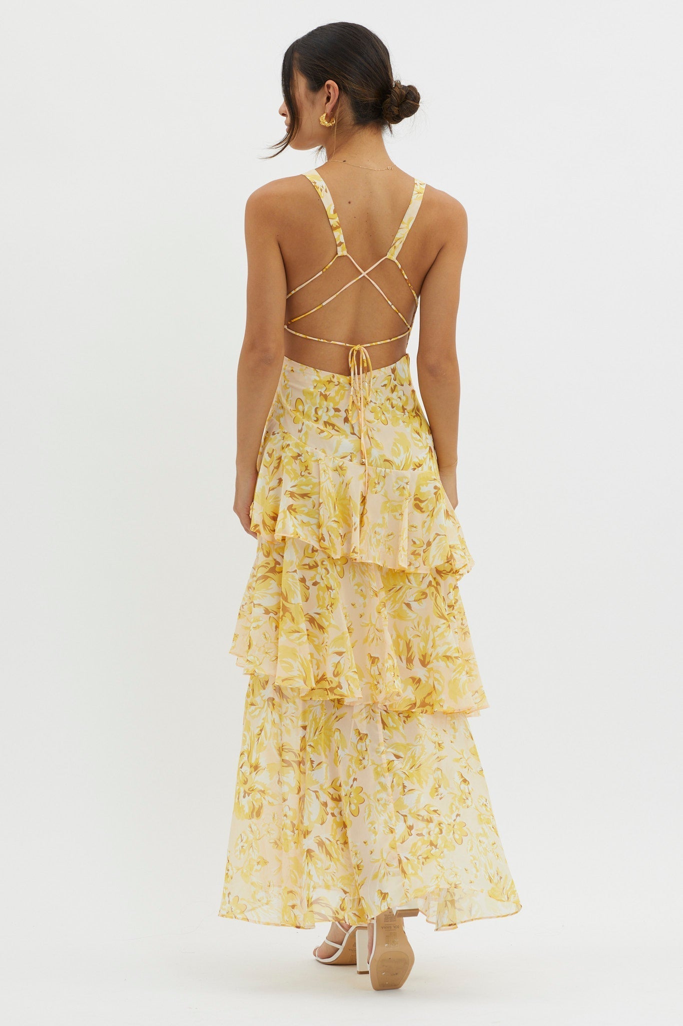 LISA | Florales Volant Maxi-Kleid
