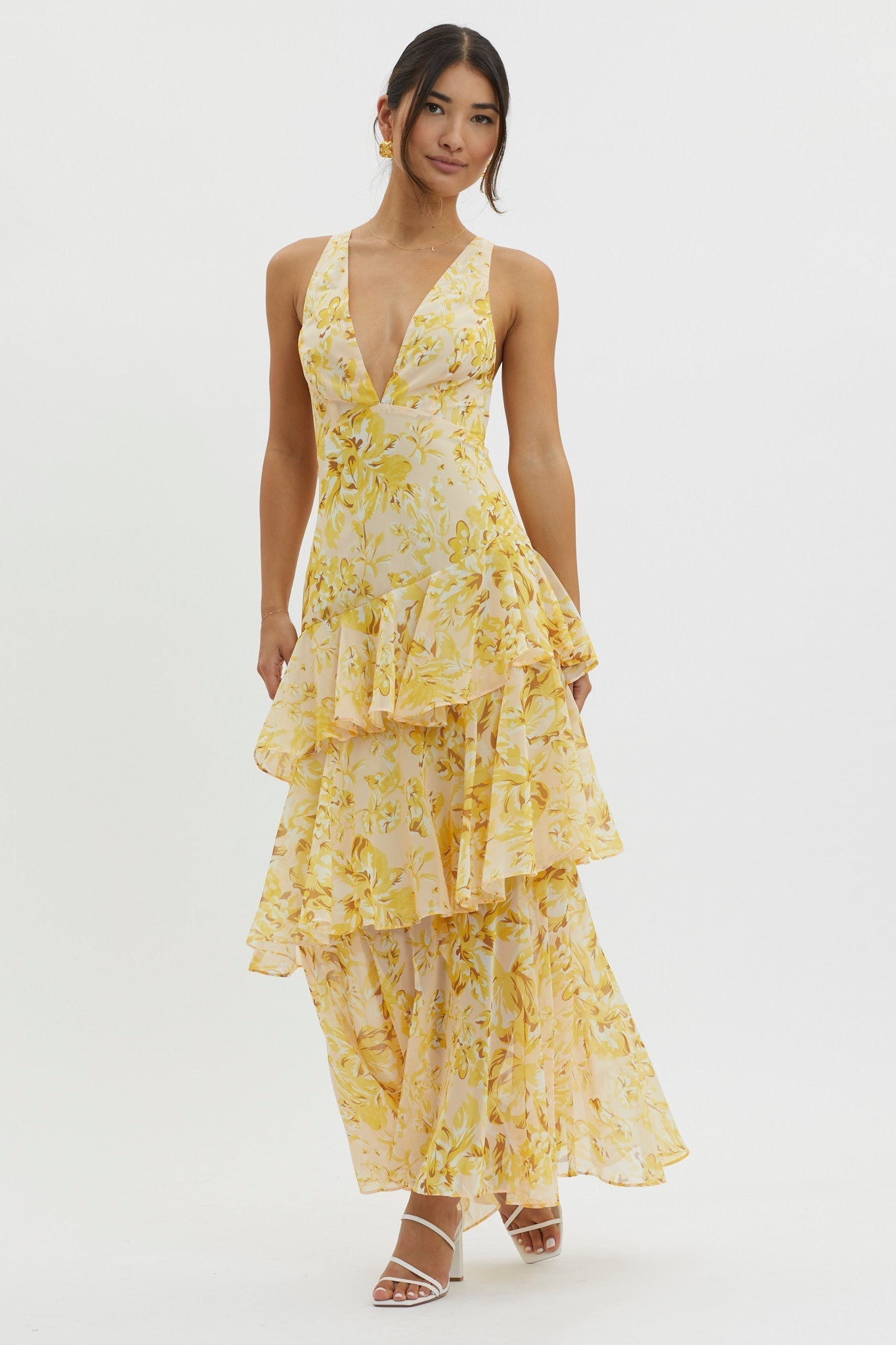 LISA | Florales Volant Maxi-Kleid