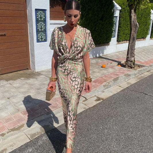 CECILY | Drapiertes Sommer-Maxikleid