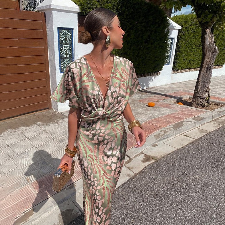 CECILY | Drapiertes Sommer-Maxikleid