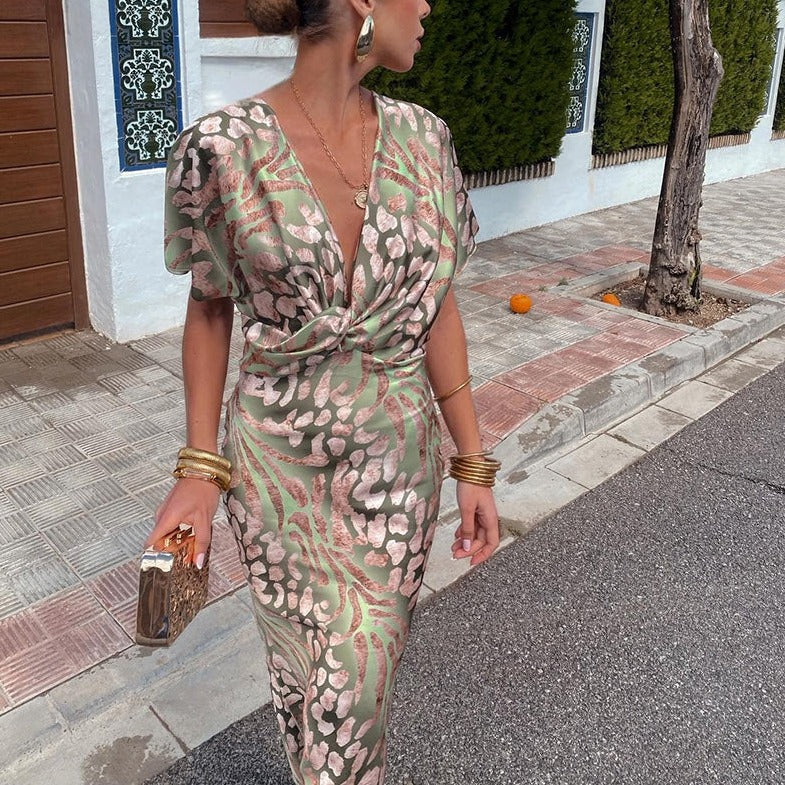 CECILY | Drapiertes Sommer-Maxikleid