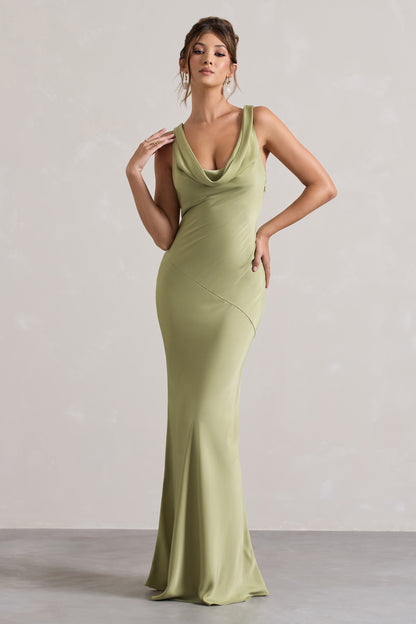 LENA | Minimalistisches Maxikleid mit drapiertem Ausschnitt