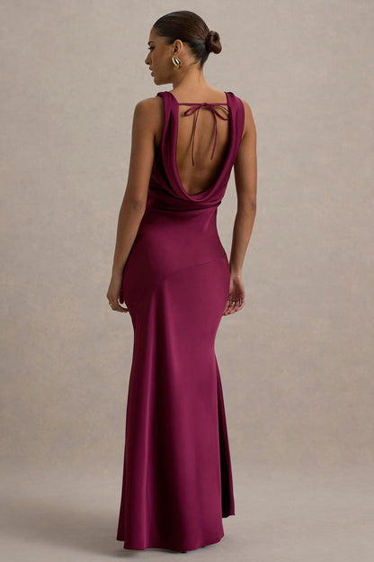 LENA | Minimalistisches Maxikleid mit drapiertem Ausschnitt