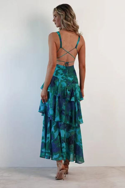 LISA | Florales Volant Maxi-Kleid