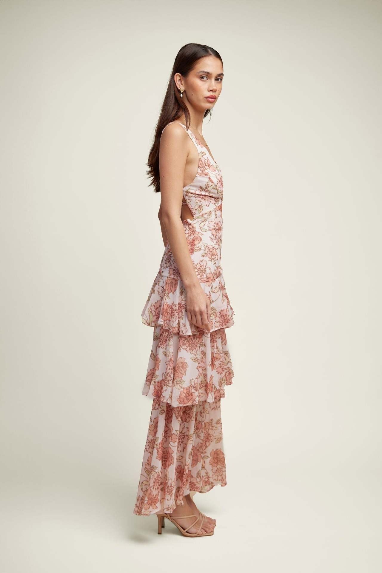 LISA | Florales Volant Maxi-Kleid
