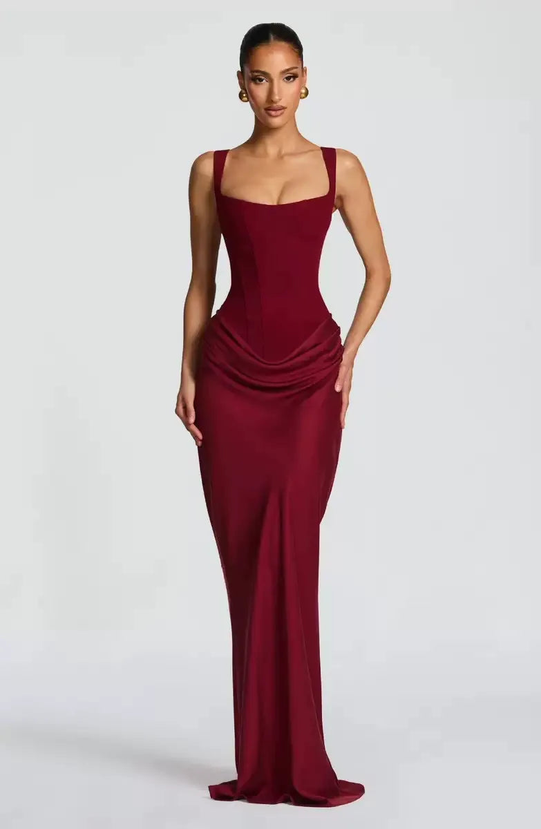 ELEONORA | zeitloses minimalistisches Maxi-Kleid