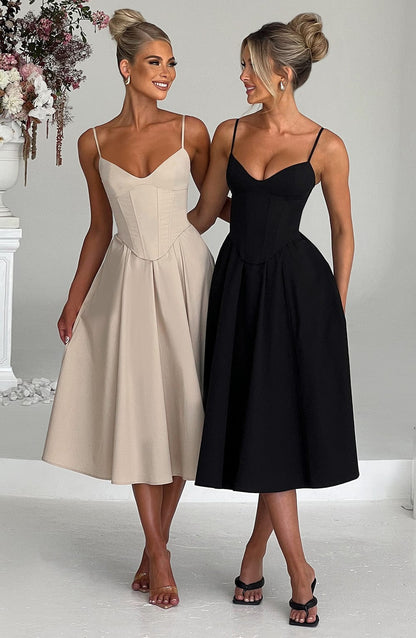 MAILEEN | Elegantes Midikleid im Korsett-Stil
