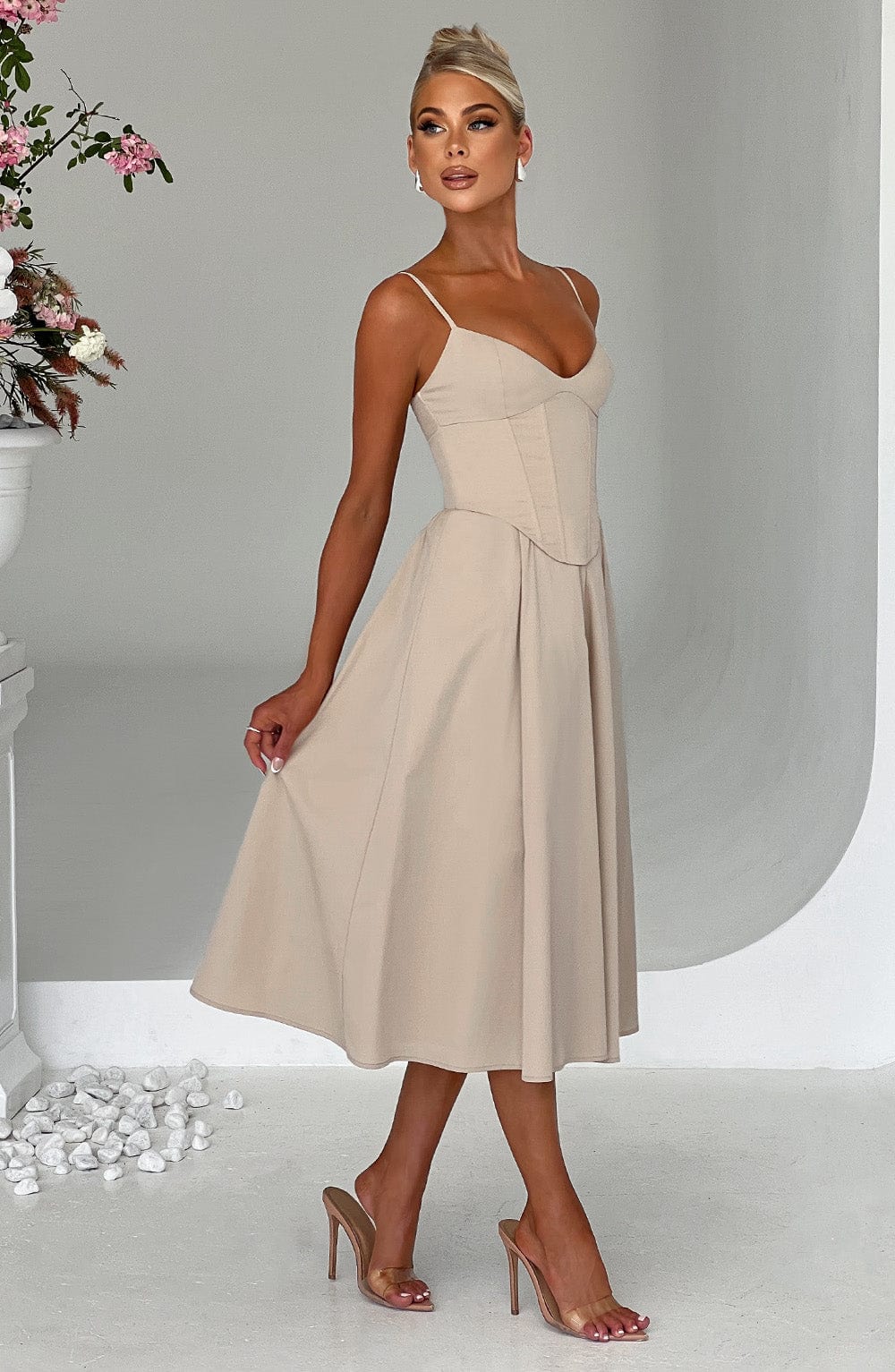 MAILEEN | Elegantes Midikleid im Korsett-Stil