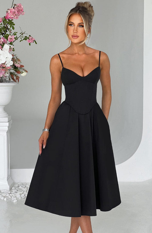 MAILEEN | Elegantes Midikleid im Korsett-Stil