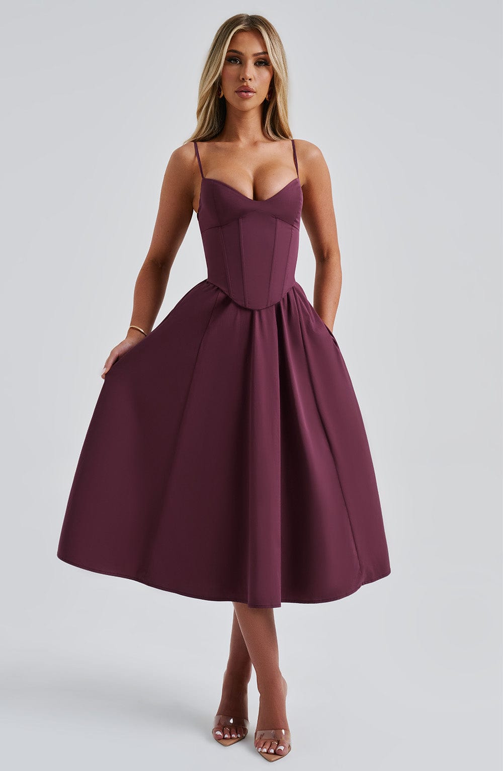 MAILEEN | Elegantes Midikleid im Korsett-Stil