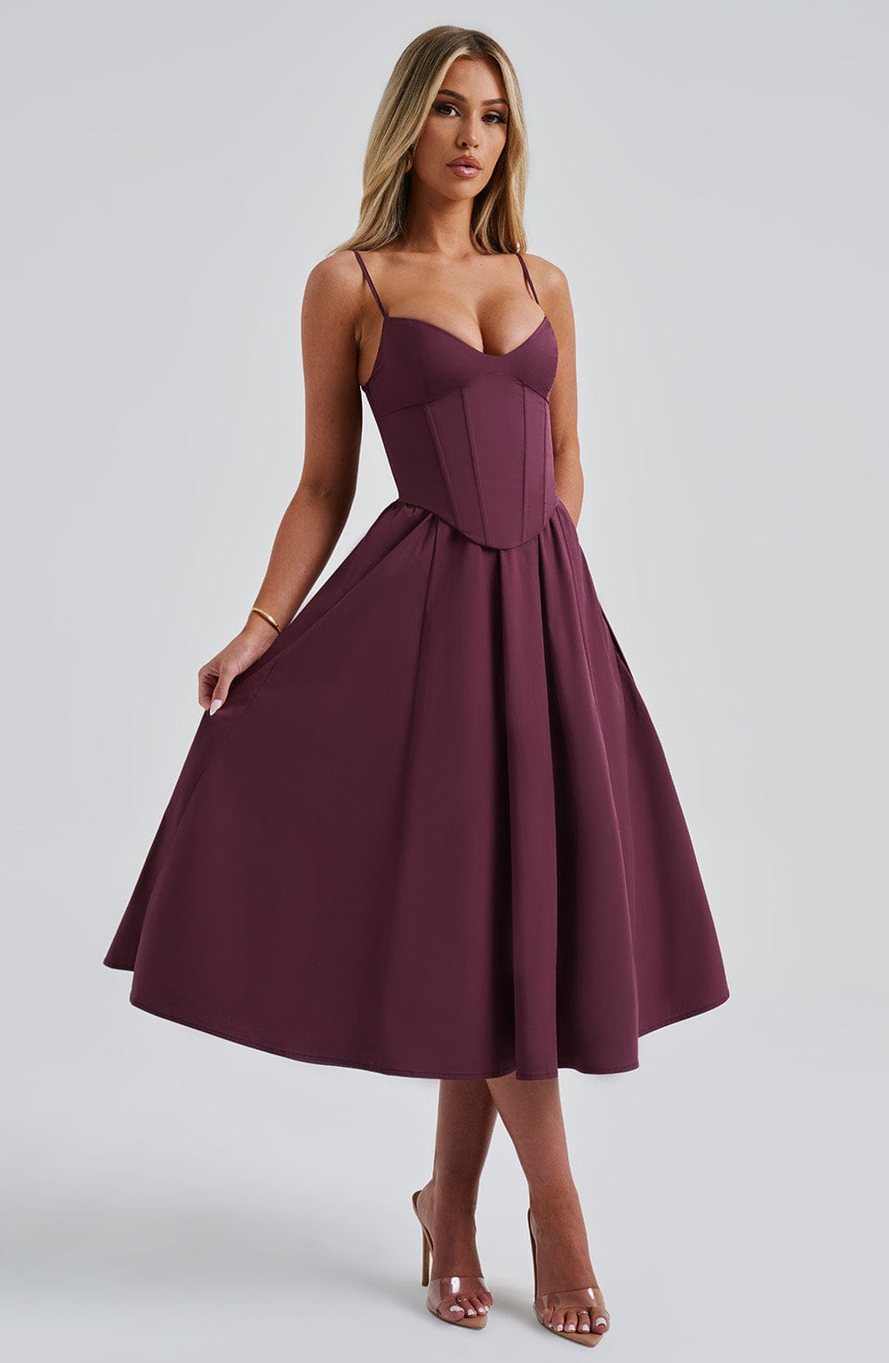 MAILEEN | Elegantes Midikleid im Korsett-Stil