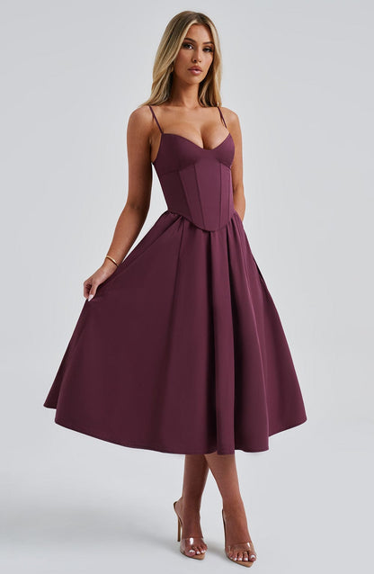 MAILEEN | Elegantes Midikleid im Korsett-Stil