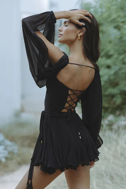 MAREIKE | Drapiertes Minikleid mit Volant