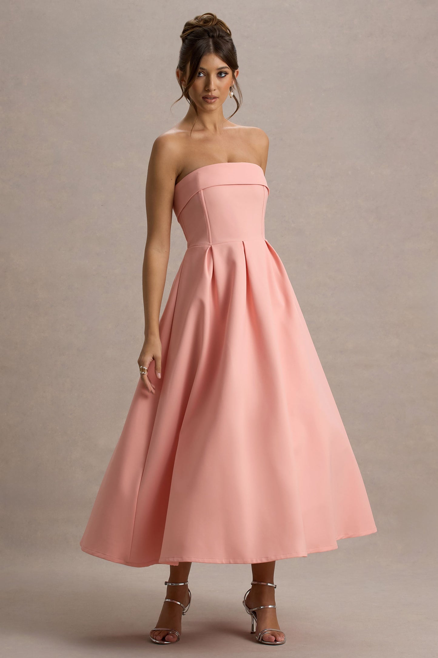 ANNE | Stilvolles Midi-Kleid mit schulterfreiem Ausschnitt
